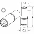 3/4" kuusikulmainen hylsy, pitkä 24mm, ks tools - Hylsyt ja voimahylsyt - 503-911-4146KST - 2
