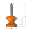 Bead & bullnose router bit hw r=6,35 i1=13,15 i=25,5 d=28,6 s=12 z2, cmt - Yläjyrsimen terät - 503-954-504-11CMT - 1