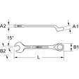 Bronze+-lenkki- ja kiintoavain, taivutettu 12 mm, ks tools - Lenkki- ja kiintolenkkiavaimet - 503-963-7360KST - 2