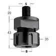 Chuck w/out collet s=m14x2 for collet er20, cmt - Kutterinterät - 503-796-142-00CMT - 1