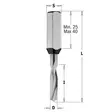 Dowel drill 2x12x57,5mm s=10x27 lh hwm xtreme, cmt - Puunporaus - 503-310-020-22CMT - 1