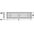 Hwm-knife 49.5x9x1.5 three holes, cmt - Höylänterät - 503-790-500-09CMT - 1