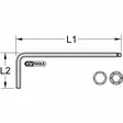 Kuusiokolokulmatappiavain, pallopää, pitkä 6mm, ks tools - Kuusiokoloavaimet - 503-151-2906KST - 2