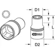 Kuusiokolopää 3/8" ,classic 19mm, ks tools - Hylsyt ja voimahylsyt - 503-917-3819KST - 2