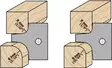 Pair of concave knives 25x25x2 r=3/6 for heads 694.003, cmt - Höylänterät - 503-695-003-03CMT - 1