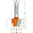 Stepped router bit d=12,3x9,3x16,3x6,7 l=80 rh z2, cmt - Yläjyrsimen terät - 503-965-122-11CMT - 1