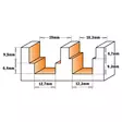 Stepped router bit d=12,3x9,3x16,3x6,7 l=80 rh z2, cmt - Yläjyrsimen terät - 503-965-122-11CMT - 2
