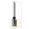Straight bit solid hw z2 s=8x33 d=3x10x55 rh, cmt - Yläjyrsimen terät - 503-174-030-11CMT - 1