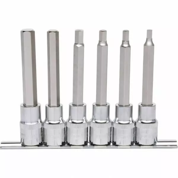 1/2´´ kuusikulmainen kärkihylsysarja, 6-os, 5–12 mm, pitkä, ks tools - Hylsysarjat - 503-918-1336KST - 1