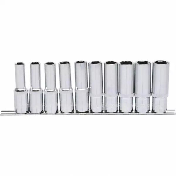 1/2´´ kuusiokulmahylsysarja, pitkä, 10-os, 10–19 mm, ks tools - Hylsyt ja voimahylsyt - 503-918-0612KST - 1
