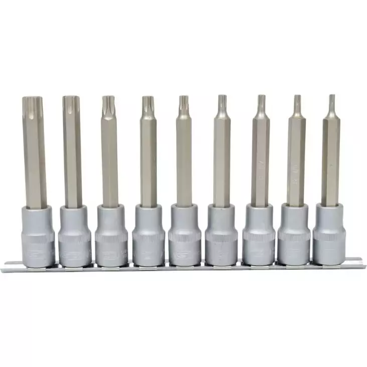 1/2´´ torx-kärkihylsysarja, pitkä, 9-os, t20-t60, ks tools - Hylsysarjat - 503-911-1520KST - 1