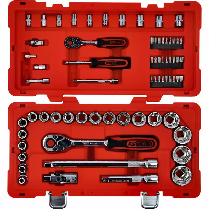 1/4"+1/2" chromeplus-hylsyavainsarja 68pcs, ks tools - Hylsysarjat - 503-958-0668KST - 1