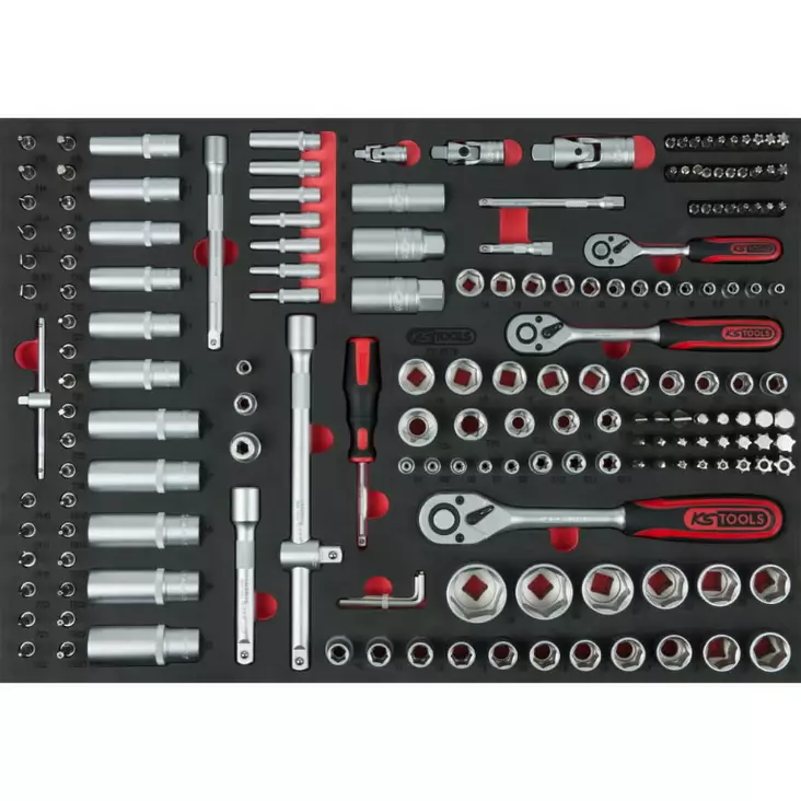 1/4+3/8+1/2'' hylsyavainsarja 179pcs insert, ks tools - Hylsysarjat - 503-711-0179KST - 1