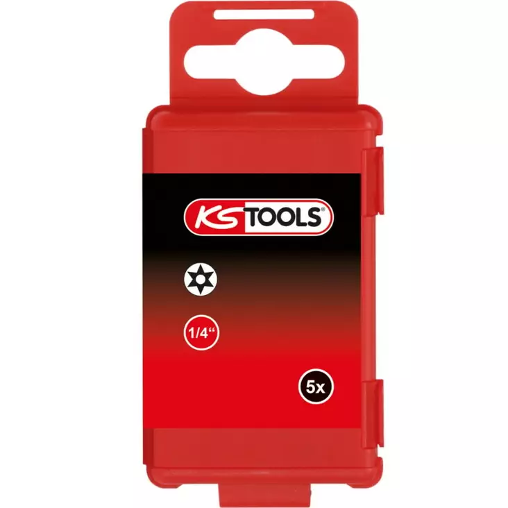 1/4´´ kärki, torx, 75 mm, tb10, reikä, 5 kpl pakkaus, ks tools - Ruuvauskärjet - 503-918-3651KST - 1