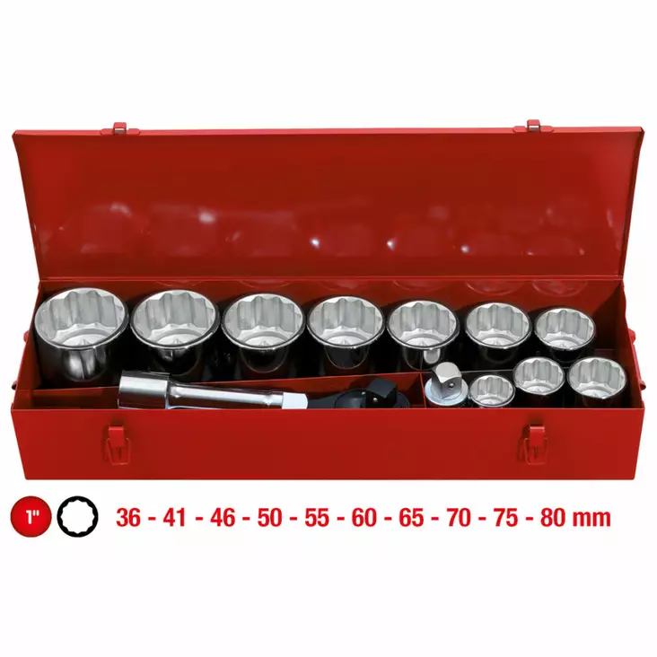 1" hylsyavainsarja 14 pcs 12p ?, ks tools - Hylsysarjat - 503-911-0814KST - 1