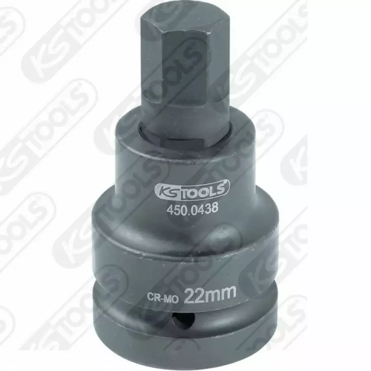 1 tuuman voimakärkihylsy, kuusiokolo, lyhyt, 36 mm, ks tools - Hylsyt ja voimahylsyt - 503-450-0488KST - 1