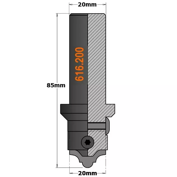 20mm shank bit body s=20mm, cmt - Yläjyrsimen terät - 503-616-200CMT - 1
