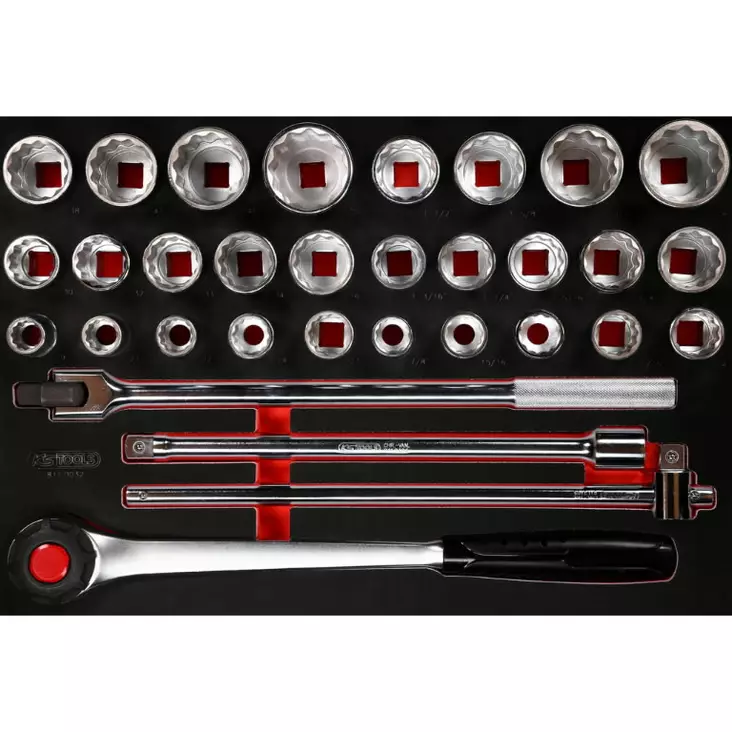3/4'' socket spanner set in foam insert, 32 pcs, ks tools - Työkalut työkaluvaunuihin - 503-811-0032KST - 1