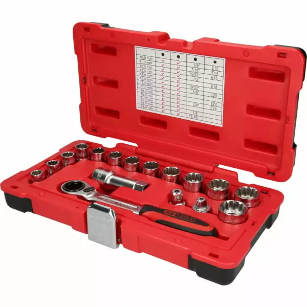 3/8´´+1/2´´ tripleplus-läpivientihylsyavainsarja, 17-os, ks tools - Hylsysarjat - 503-916-4050KST - 1