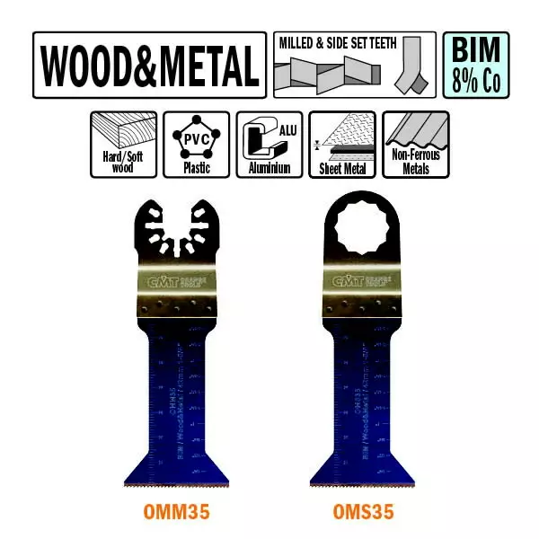 5 saw blades for wood and metal bim, cmt - Terät ja tarvikkeet monitoimityökalulle - 503-OMM35-X5CMT - 1