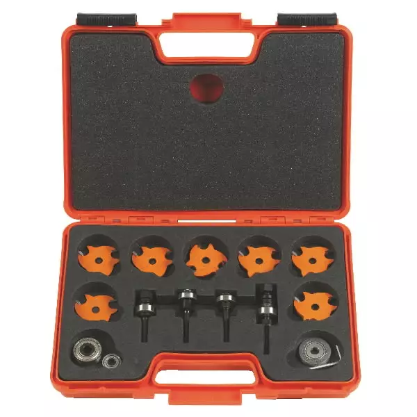 7 pcs slot cutter set z3 hm with arbors s=12.7, cmt - Yläjyrsimen terät - 503-823-001-11CMT - 1