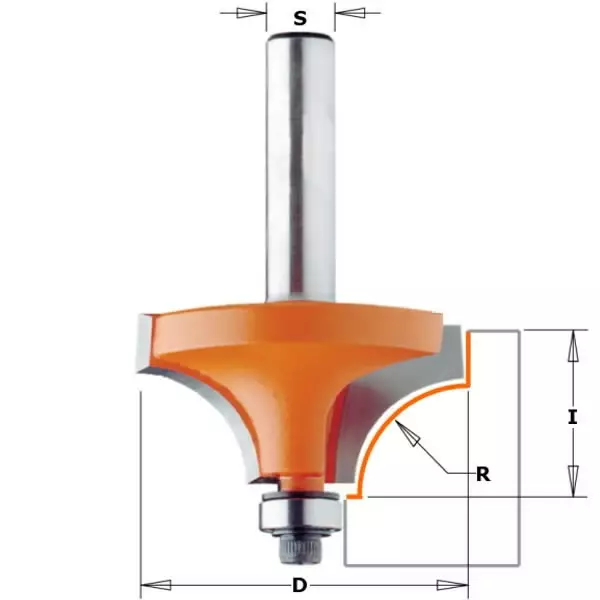 Beading bit with inset, with bearing hw r=16 d=44,5 i=16 l=62 s=8, cmt - Yläjyrsimen terät - 503-939-445-11CMT - 1