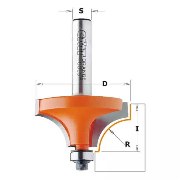 Beading bit with inset, with bearing hw r=16 d=44,5 i=16 l=68 s=12, cmt - Yläjyrsimen terät - 503-939-945-11CMT - 1