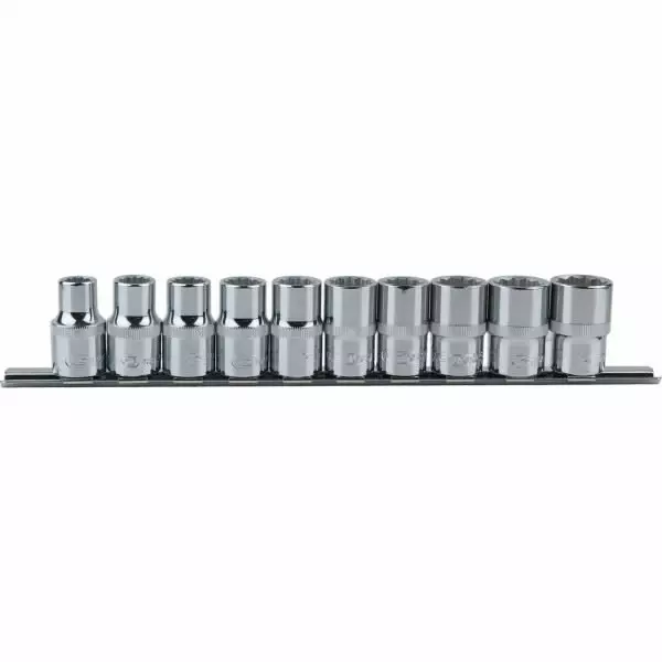 Chromeplus-hylsysarja, 1/2´´, 12-kulm. 10-os, 10–19 mm, ks tools - Hylsysarjat - 503-918-0655KST - 1