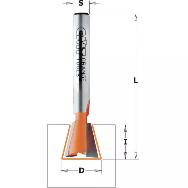 Dovetail bit hw s=12 d=19x22 7 deg, cmt - Yläjyrsimen terät - 503-918-690-11CMT - 1