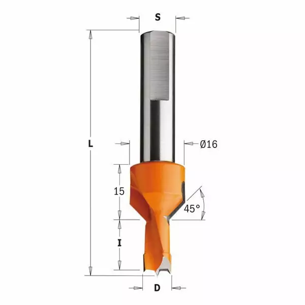 Dowel drill 8x12x70 w/c.sink s=10x25 hm rh, cmt - Puunporaus - 503-377-080-11CMT - 1
