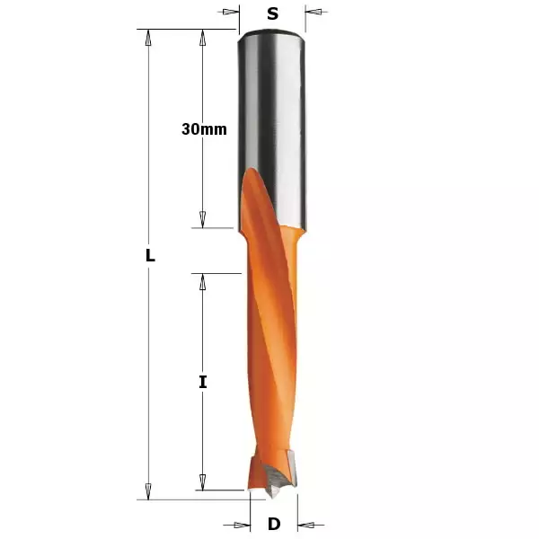Dowel drill hw d= 5,2 x35x70 s=10x30 rh, cmt - Puunporaus - 503-311-052-11CMT - 1