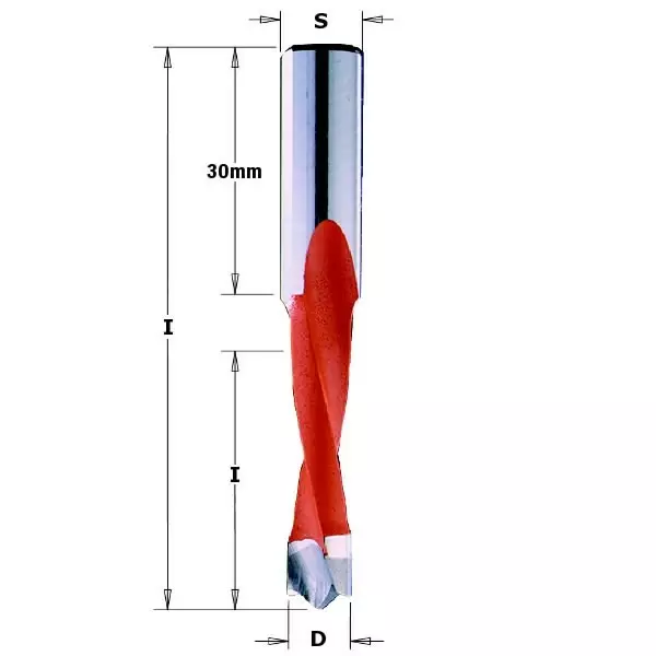 Dowel drill hw d= 5 x35x70 s=10x30 rh, cmt - Puunporaus - 503-311-050-41CMT - 1