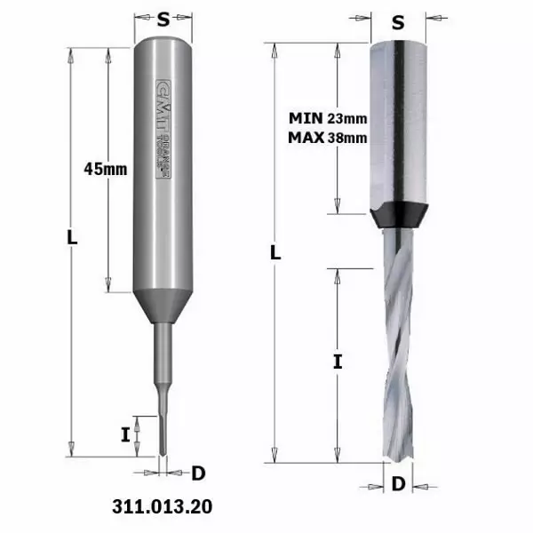 Dowel drill solid hw d= 3x18x70 s=10 rh, cmt - Puunporaus - 503-311-030-21CMT - 1