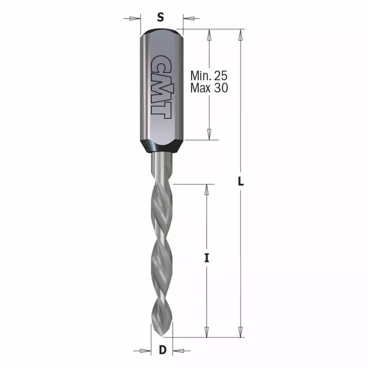 Drill for through holes hwm xtreme z 6x35x70 s=10x25 rh, cmt - Puunporaus - 503-314-060-21CMT - 1