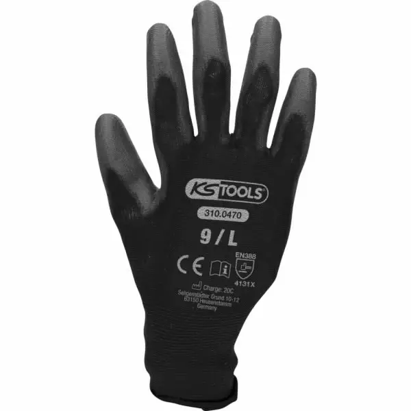 Gloves, micro fine, black, 12 pair, 9 , ks tools - Tekstiilikäsineet - 503-310-0470KST - 1