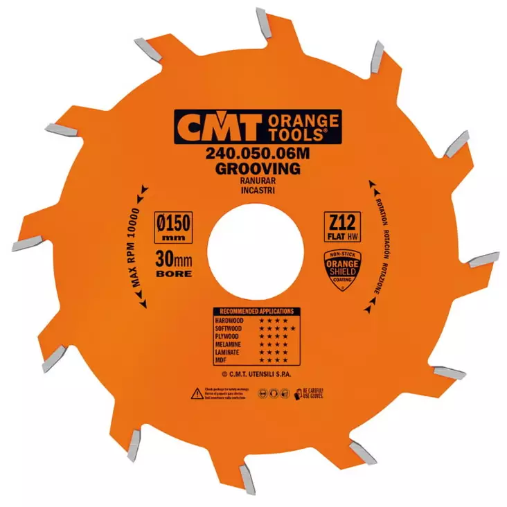 Grooving saw blade 150x6x30 z=12 flat, cmt - Kutterinterät - 503-240-060-06MCMT - 1