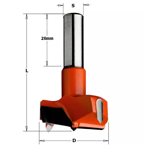 Hinge boring bit hw d=40x57,5 s=10x26 rh, cmt - Puunporaus - 503-317-400-11CMT - 1