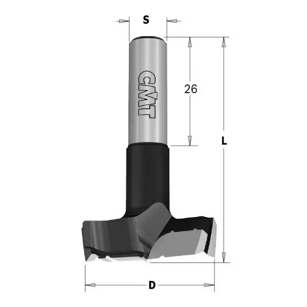 Hinge boring bit hw xtreme s=10x26 d=15x70 rh, cmt - Puunporaus - 503-369-150-41CMT - 1