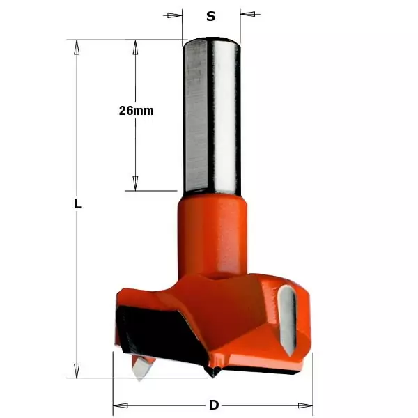 Hinge boring bit tct d=24x57,5 s=10x26 rh, cmt - Puunporaus - 503-317-240-11CMT - 1