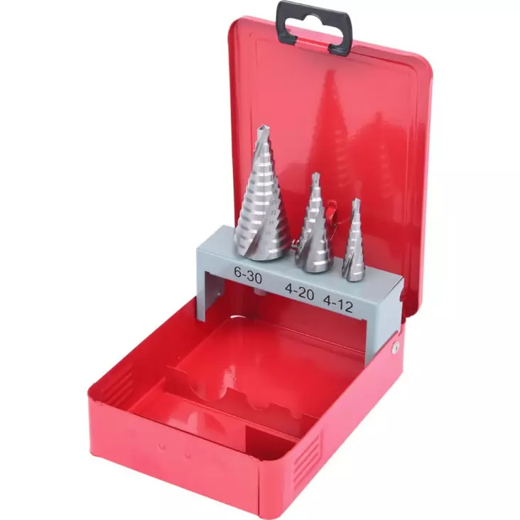 Hss-porrasporasarja, teräslevykasetti 3-os, ks tools - Metallinporaus - 503-330-2403KST - 1