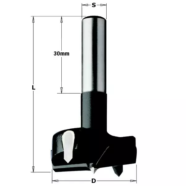 Hw boring bit with parallel shank z2+2 s=8x30 d=26x60 rh, cmt - Puunporaus - 503-392-260-11CMT - 1