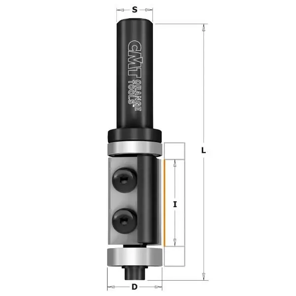 Hw flush trim bit w/knife and bearing z2 s=8 d=19x30x90 rh, cmt - Yläjyrsimen terät - 503-657-191-11BCMT - 1