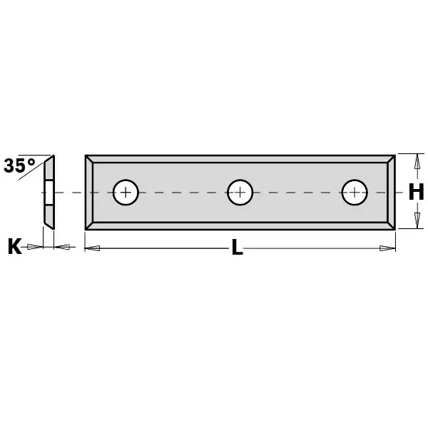 Hwm-knife 49.5x9x1.5 three holes, cmt - Höylänterät - 503-790-500-09CMT - 1