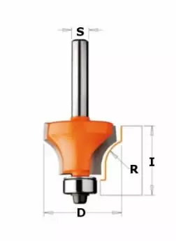 Hw ovolo sash router bit with bearing (f) s=8 d=28x19 r=, cmt - Yläjyrsimen terät - 503-955-308-11FCMT - 1