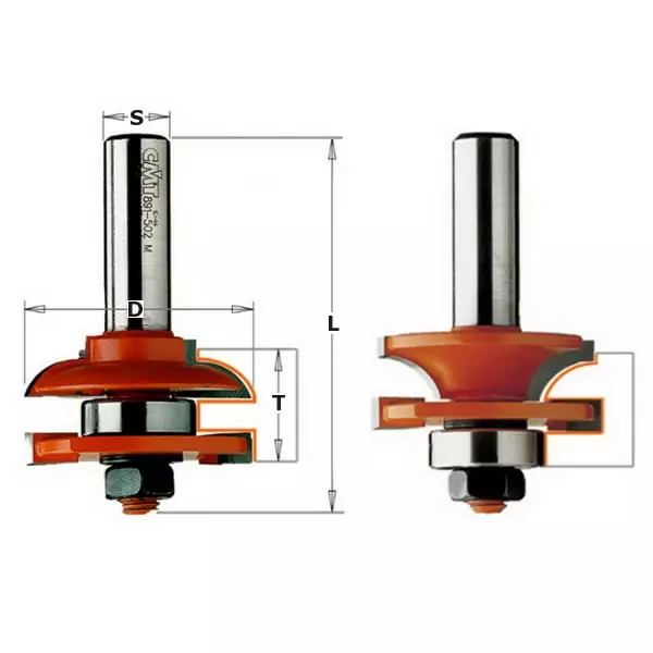 Hw rail and stile bit set d=44,4x22 s=8 (a), cmt - Yläjyrsimen terät - 503-991-001-11CMT - 1