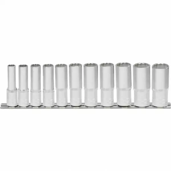 Hylsysarja, 3/8´´, 12-kulm., pitkä, 11-os, ks tools - Hylsysarjat - 503-911-0606KST - 1