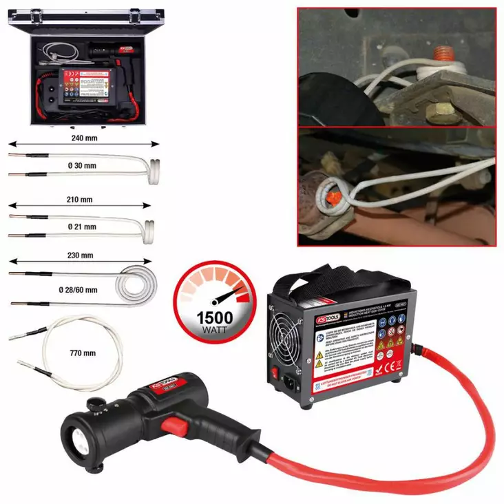 Induction heat gun set 5 pcs, 1,5 kw, ks tools - Induktiokuumentimet - 503-500-8680KST - 1