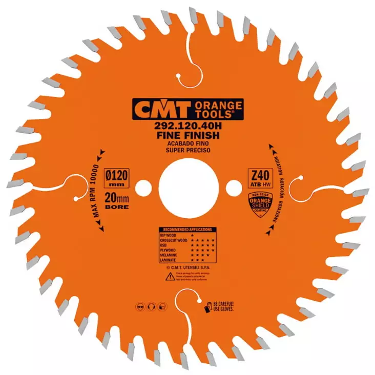 Katkaisuterä 130x2.4/1,4x20mm z36 a=15° b=15° atb, cmt - Pyörösahanterät - 503-292-130-36HCMT - 1