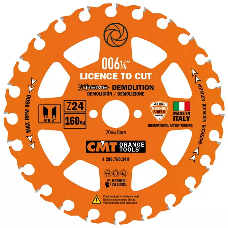Katkaisuterä demoloition itk xtreme hw 160x2,3/1,2x20mm z24 ß5°atb, cmt - Pyörösahanterät - 503-286-760-24HCMT - 1
