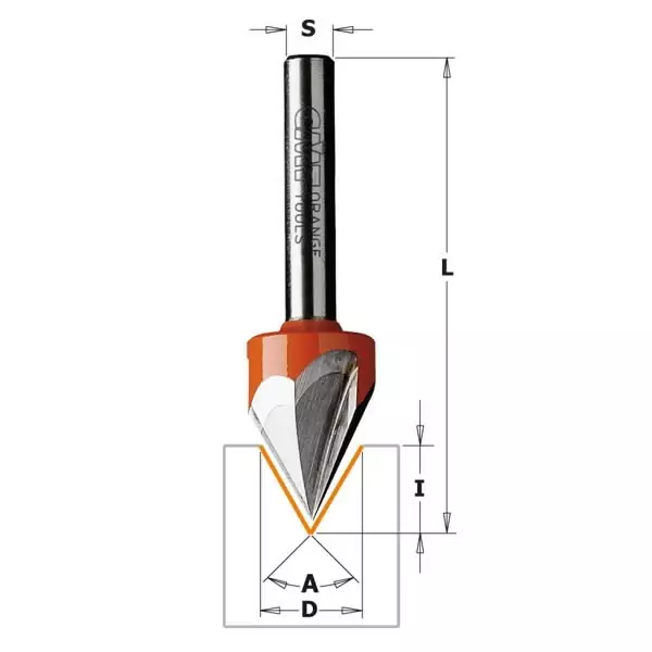 Laser point bit (60°) z2 hw s=8 d=12,7, cmt - Yläjyrsimen terät - 503-958-003-11CMT - 1